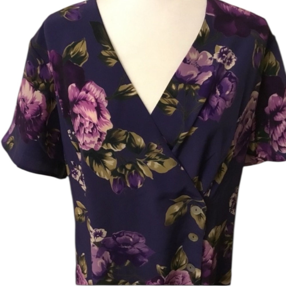 COLDWATER CREEK Purple Floral Maxi Dress Size 10 -- Career/Office/Academia - Picture 4 of 8